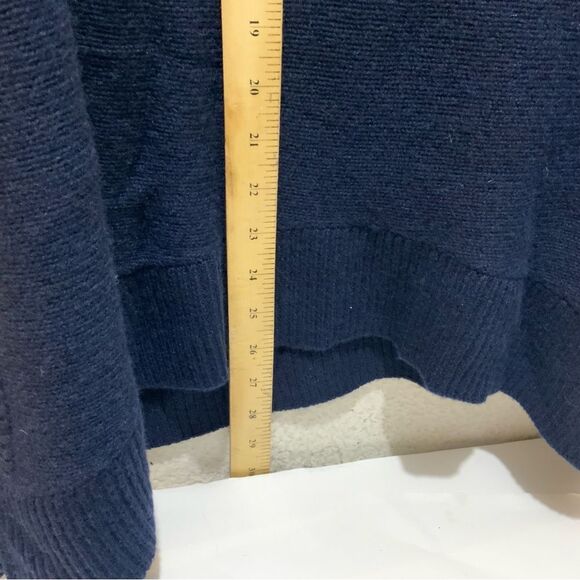 360 Cashmere Turtleneck Navy blue Poncho Sweater Size M - Picture 4 of 7